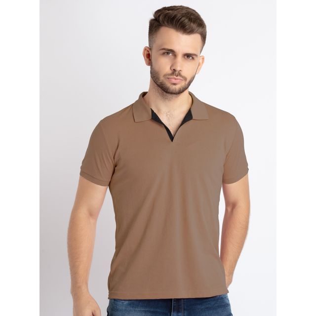 Status Quo Mens Slim Fit Polo T-shirt | Honey Brown | XXL