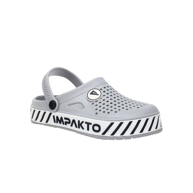 Impakto Men's Grey Slide Wave Clog & Slippers UK - 6