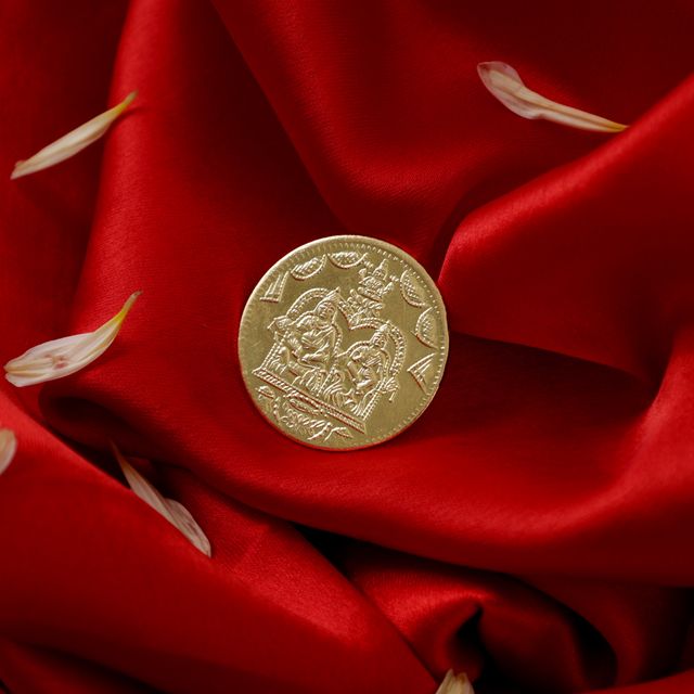 Oye Happy Puja Lakshmi & Kuber Artificial Coin - Gold