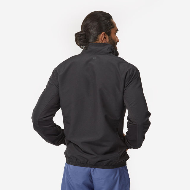 Domyos Men's Solid Polyester Jacket | Black - 2XL