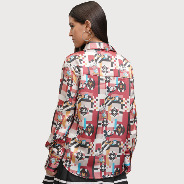 Buy Tokyo Talkies Women's Disney Mickey Mouse Satin Shirt