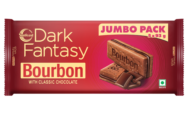 Sunfeast Dark Fantasy Bourbon, Classic Biscuit Made With Real Chocolate 465 g Combo