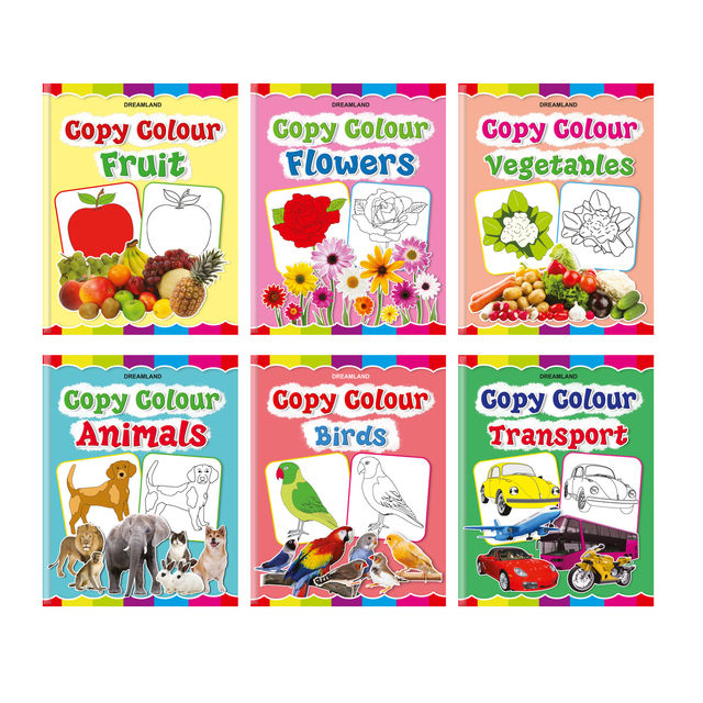 Dreamland Copy Colour Book - 1 to 6 (Pack) | Gift for kid | Gift Pack | Coloring Books for kid, 96 Pages