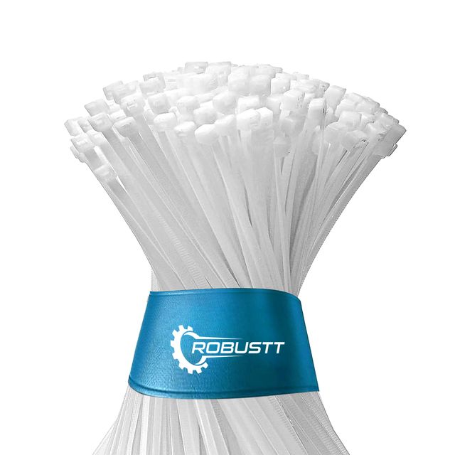 Robustt Cableties - 400 mm x 4.8mm | White | 100 Pcs