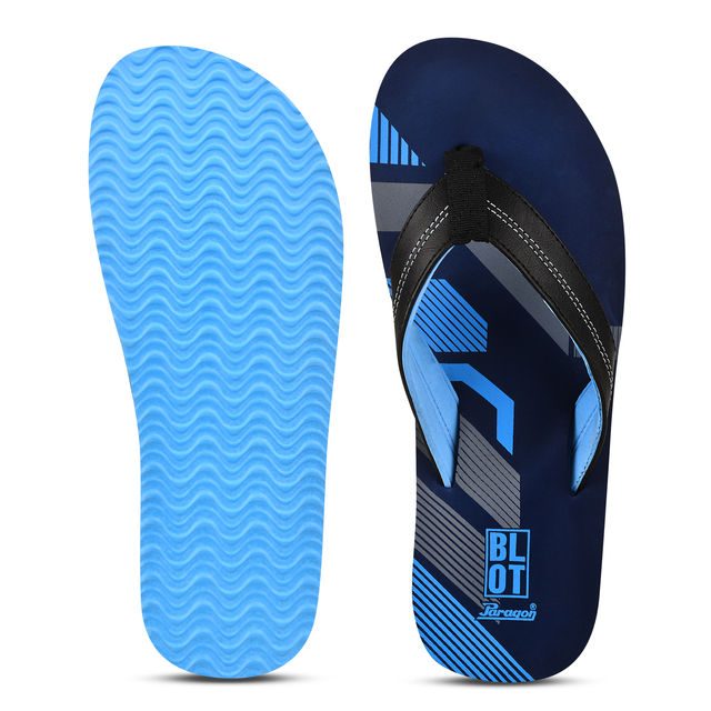 Paragon Men Printed Lightweight Rubber Thong Flipflops | Blue | UK 8