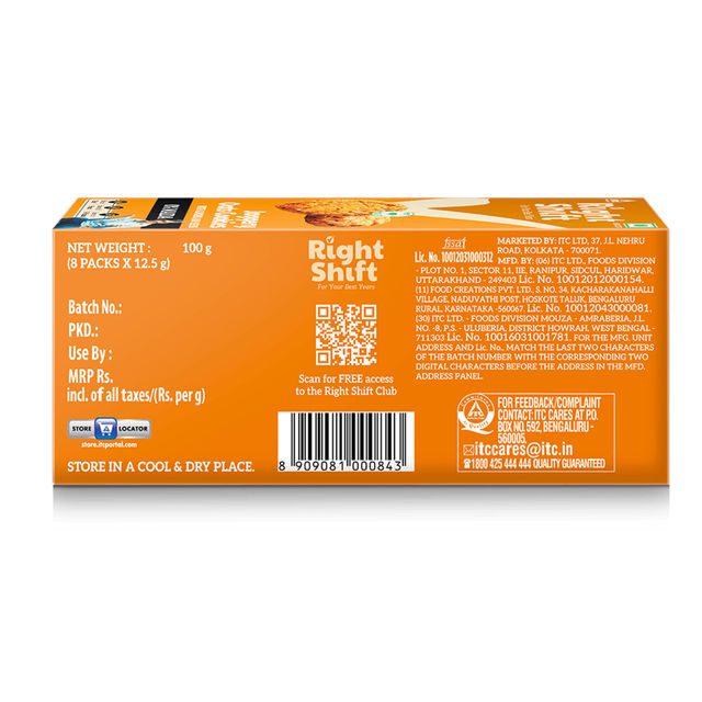 ITC Right Shift Jaggery Oats 0% Maida Cookies | 0% Refined Sugar | With Nuts and Seeds