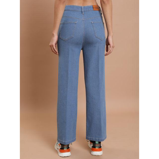 Tokyo Talkies Women's Flared Stretchable Jeans | Blue - S