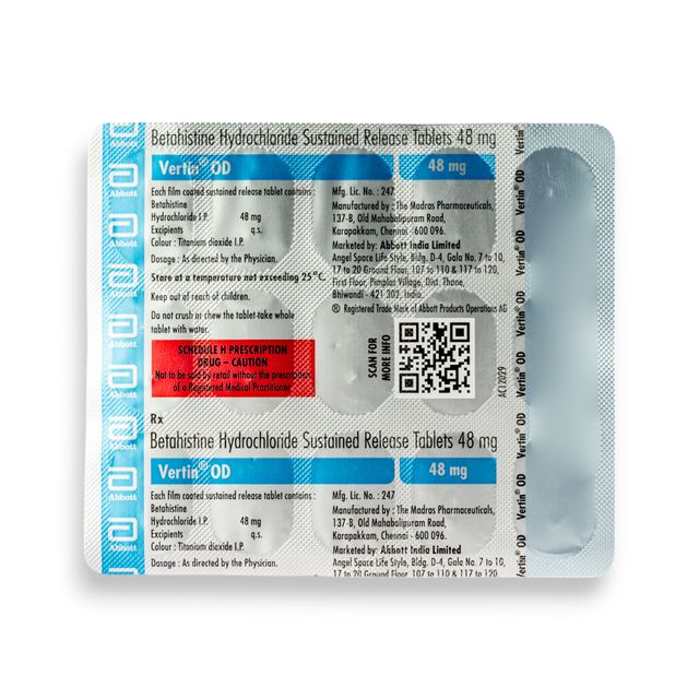 Vertin OD 48mg Tablets SR