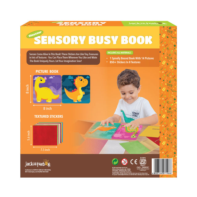 Jackinthebox Sensory Busy Book - Dinosaurs Art & Craft Kit