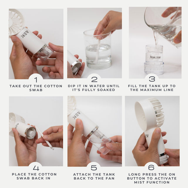 Nev Aero Mist Portable Fan With Mist Handheld Design
