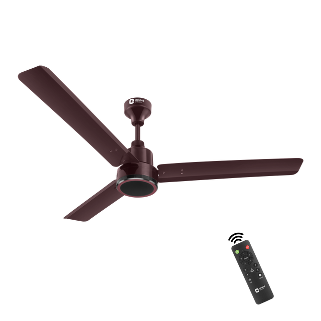 Orient Electric Zeno BLDC Ceiling Fan, 1200mm, Remote Control, BEE 5-star rated, Brown