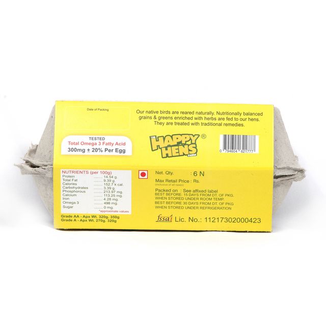 HAPPY HENS Free Range Omega-3 Enriched Eggs