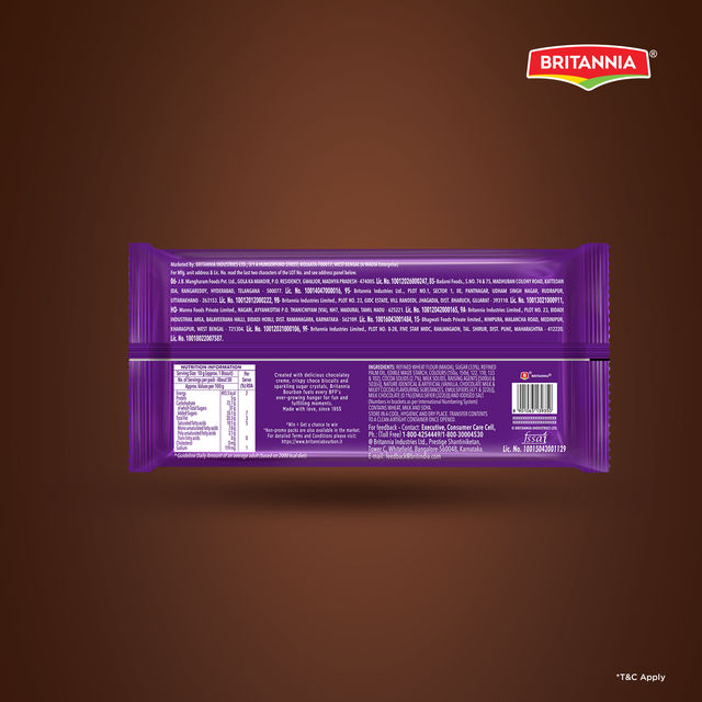 Britannia The Original Bourbon Chocolate Cream Biscuits | Trans Fat-free | Buy 4 Get 1 Free