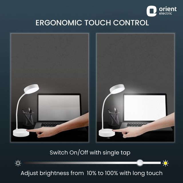 Orient Electric 3W LED Ellipse Desk Lamp 3 in 1 Color Changing(Cool white|Warm white|Natural light)