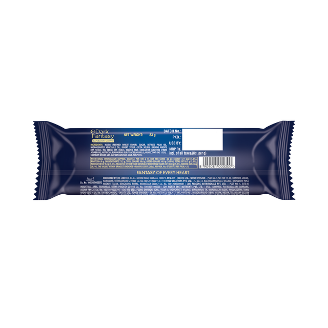 Sunfeast Dark Fantasy Vanilla Crème | Dark Crunchy Biscuit with Smooth Vanilla Crème