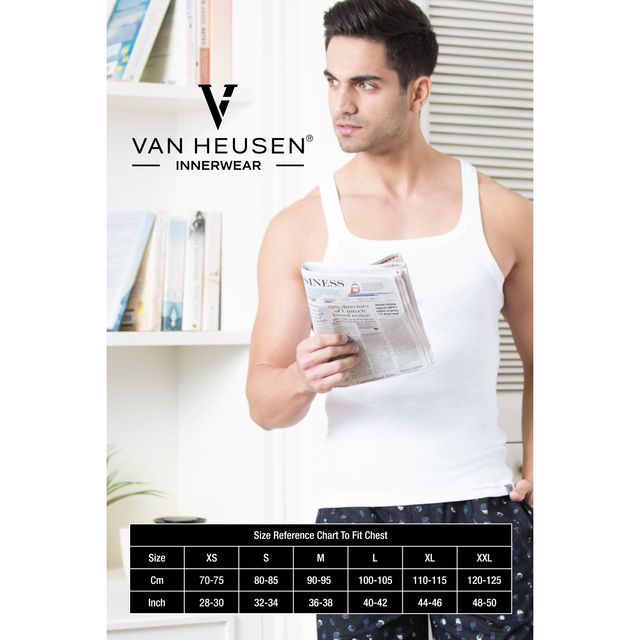 Van Heusen Apparel Men White Solid Anti Bacterial Moisture Wicking Vest | S | Pack Of 2