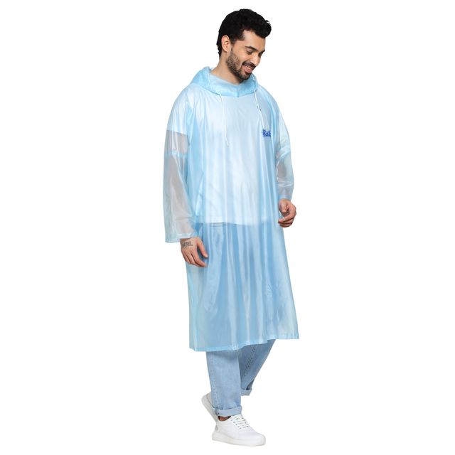 Fendo Ruby Poncho Unisex Waterproof Pvc Unisex Transparent Overcoat | Freesize Raincoat | Blue