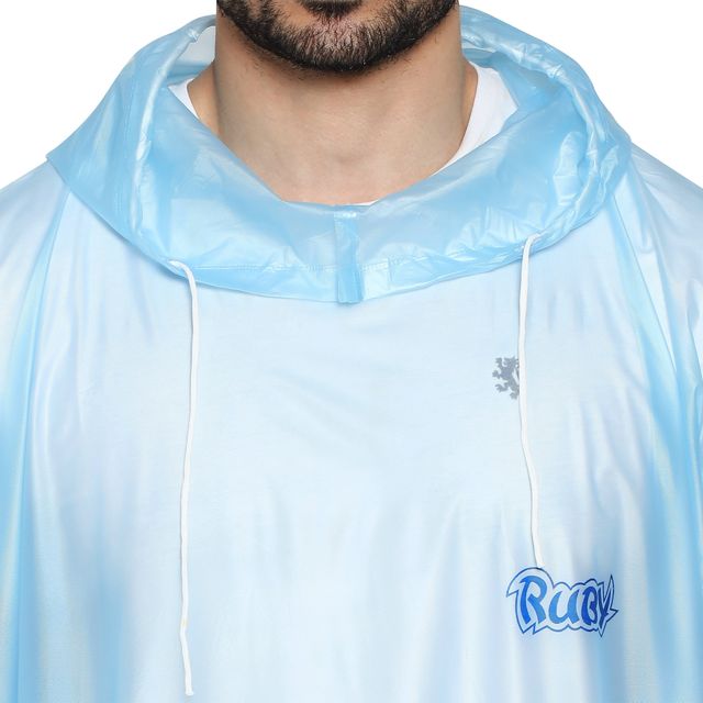 Fendo Ruby Poncho Unisex Waterproof Pvc Unisex Transparent Overcoat | Freesize Raincoat | Blue