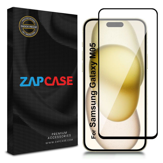 Zapcase Edge To Edge Tempered Glass for Samsung Galaxy M05 | Clear