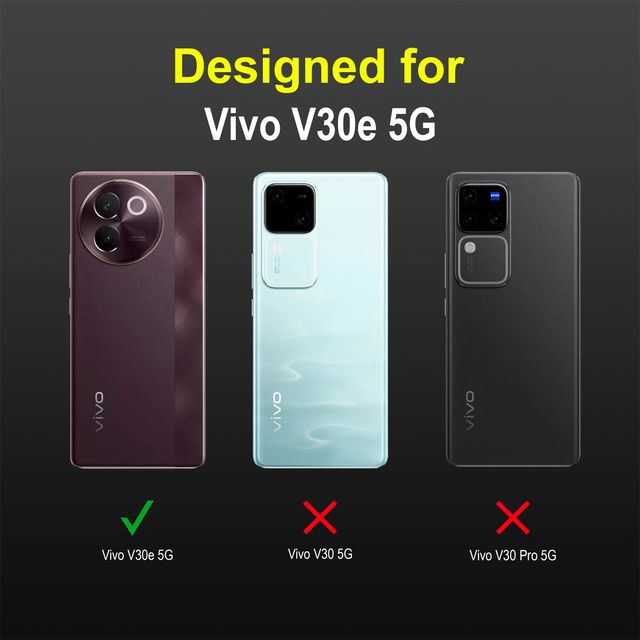 Zapcase Back Cover for Vivo V30e 5G | Magic-Black