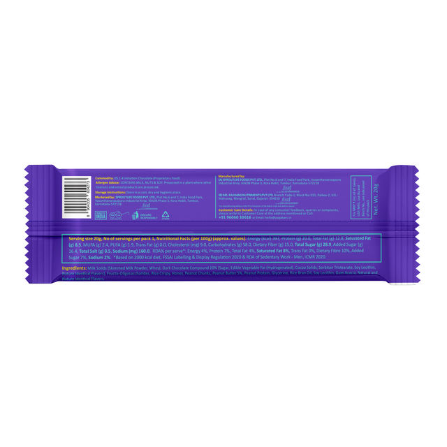 Yogabar Protein Mini, Choco Peanut Butter, High Protein and Fibre, Pack of 7
