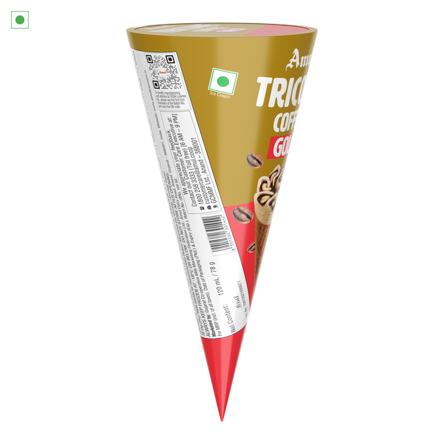 Amul Coffee Tricone Gold Ice Cream Cone