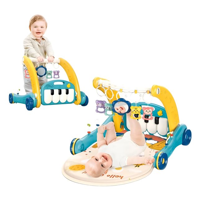 Toyshine 2 In 1 Sleep To Sit To Stand Learning Walker With Musical Piano Rack
