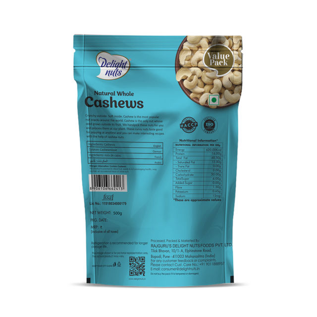 Delight Nuts Natural Whole Cashews
