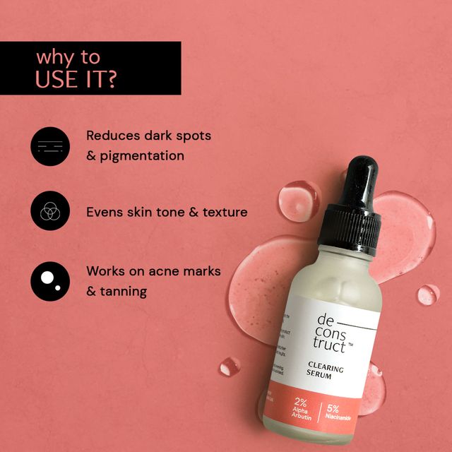 Deconstruct Clearing Serum 5% Niacinamide & 2% Alpha Arbutin Serum for Acne Marks & Pigmentation