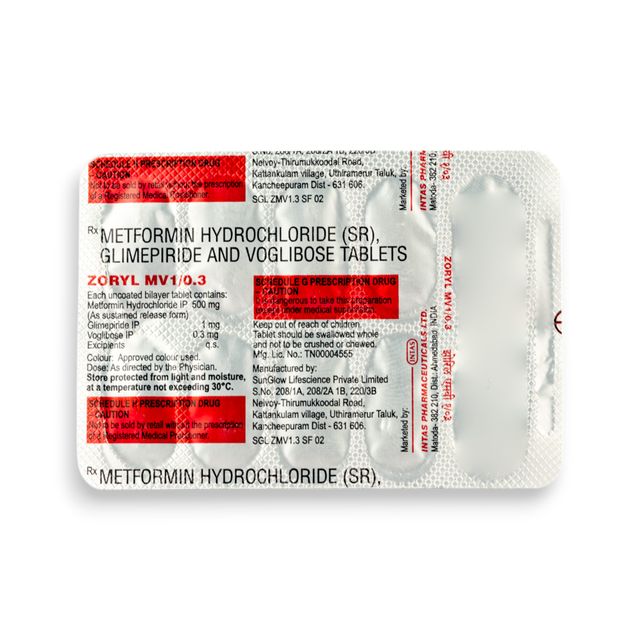 Zoryl MV 1/0.3 Tablet
