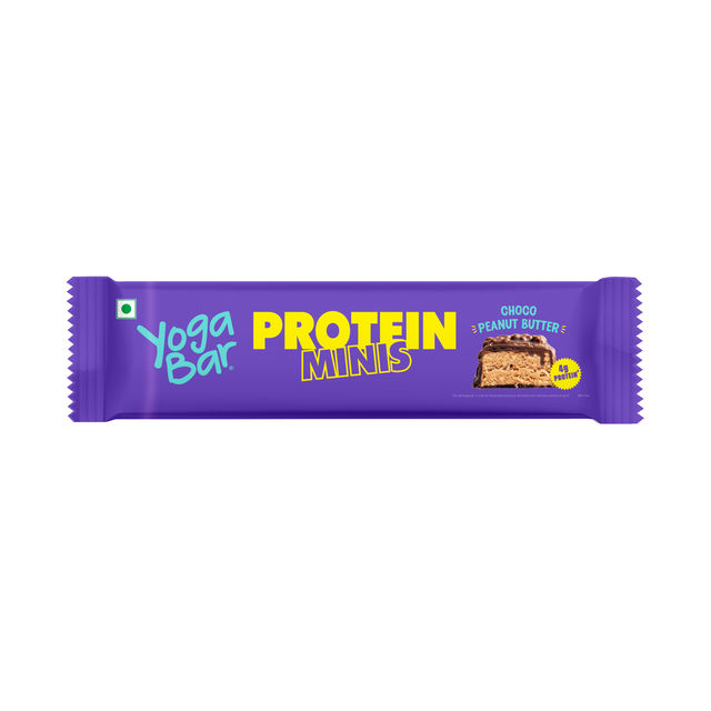 Yogabar Protein Mini, Choco Peanut Butter, High Protein and Fibre, Pack of 7
