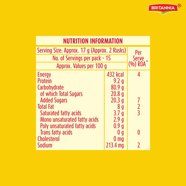 Britannia Toastea Bake Elaichi Rusk | Trans Fat-free