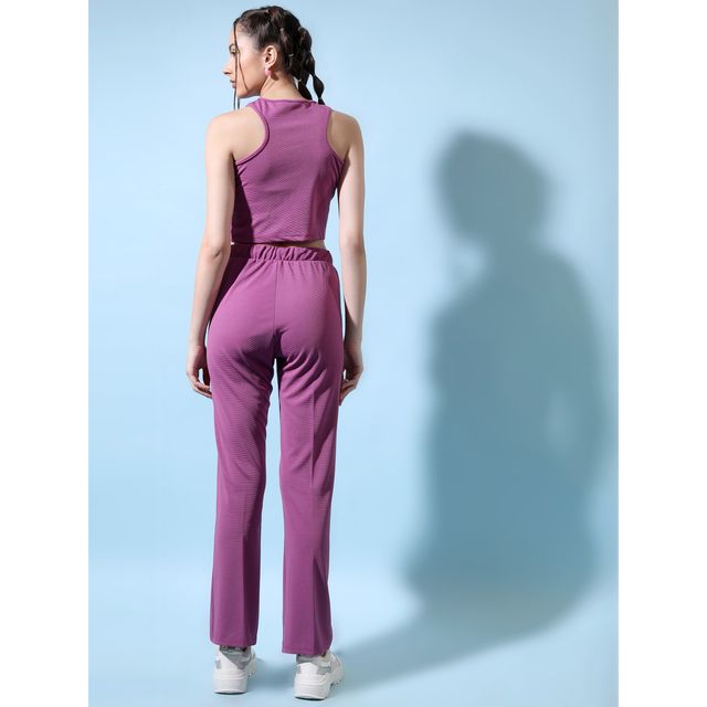 Tokyo Talkies Women's Top with Trouser | Purple - S
