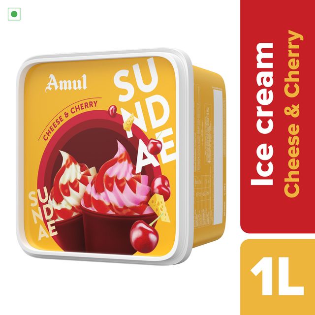 Amul Cheese and Cherry Sundae Ice Cream Tub