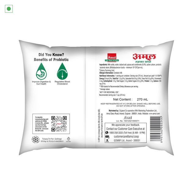 Amul Probiotic Tadka Chaas 270 ml Combo