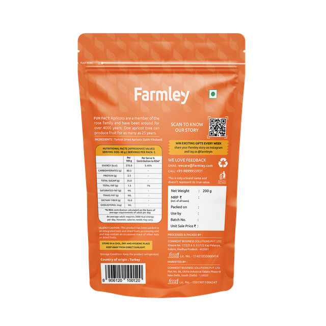 Farmley Premium Turkish Dried Apricots (Khubani)