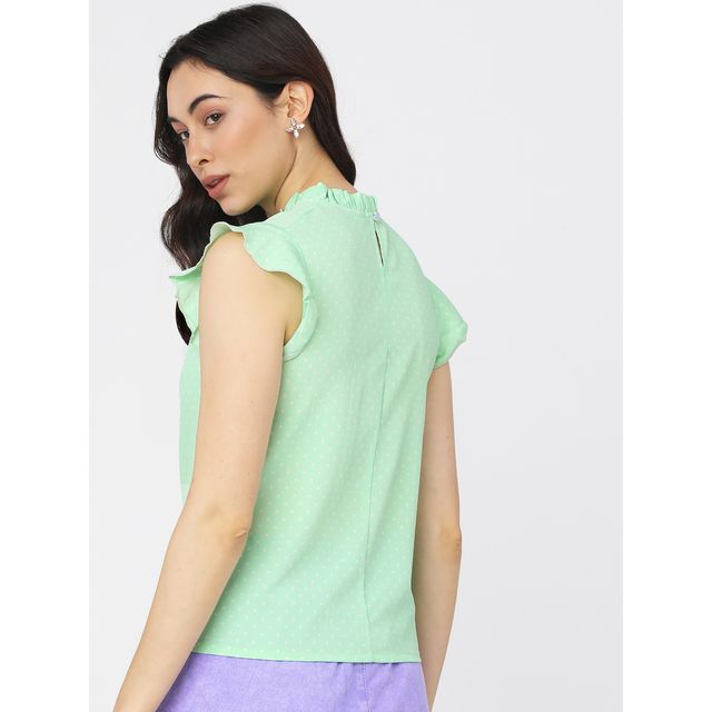 Tokyo Talkies Women's Casual Regular Sleeves Printed Women Top | Green - XL