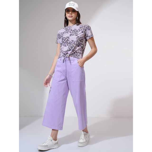 トップス TKD Buy Tokyo Talkies Women's Printed Cropped Front Tie Up T-shirt