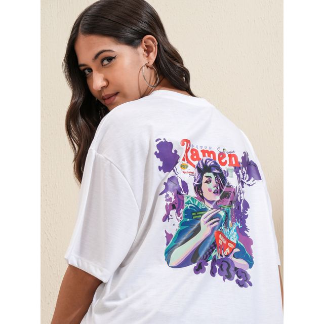 Buy Tokyo Talkies Women's Drop Shoulder Graphic Oversized T-shirt