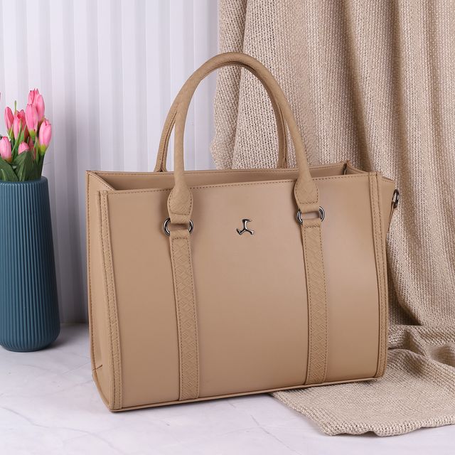 Mochi Women's Pu Satchel Bag | 66-429-20 | Beige
