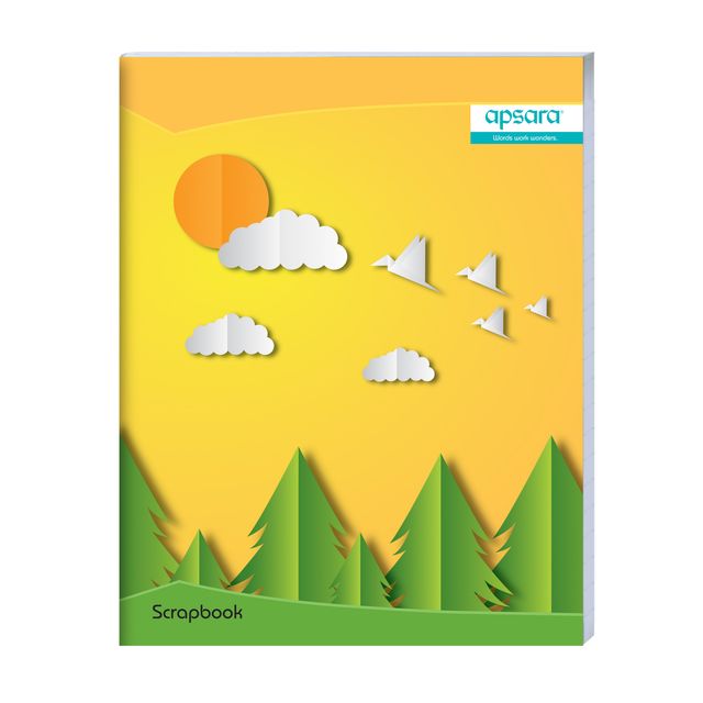 Apsara Scrapbook for Students | Center Staple | A4 Size Approximately | Assorted