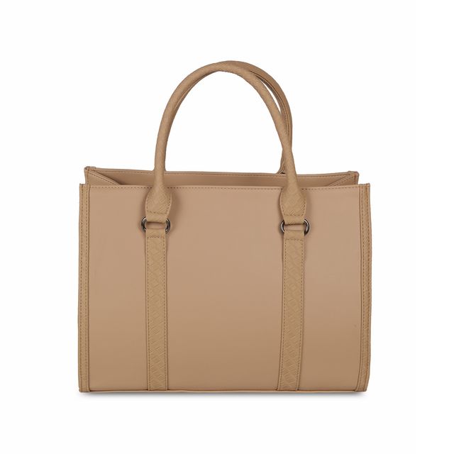 Mochi Women's Pu Satchel Bag | 66-429-20 | Beige