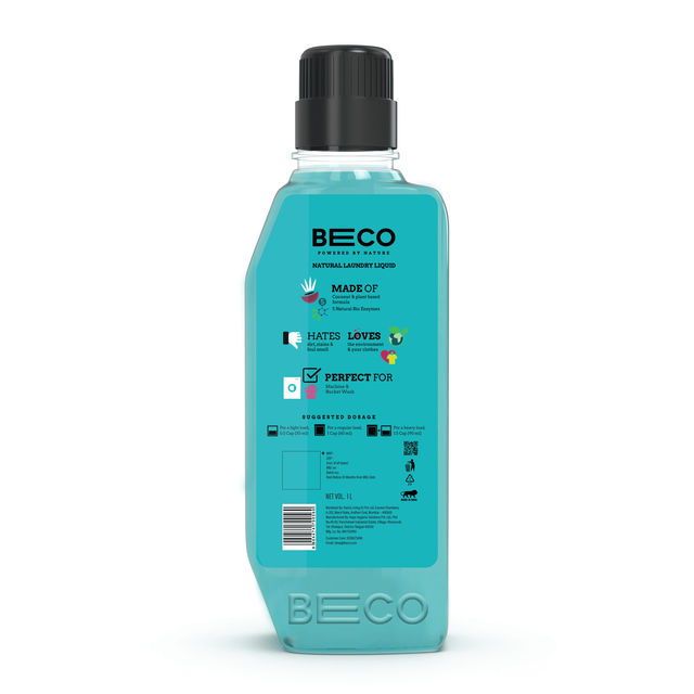 Beco Top Load Laundry Liquid Detergent(1l) & Civic Plastic Cloth Hanging Clips Set Of 12 Pieces (Assorted)(12pc) Combo