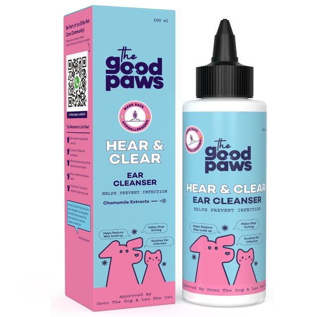 The Good Paws Hear & Clear Ear Cleanser For Dogs And Cats (Helps Prevent Infection)