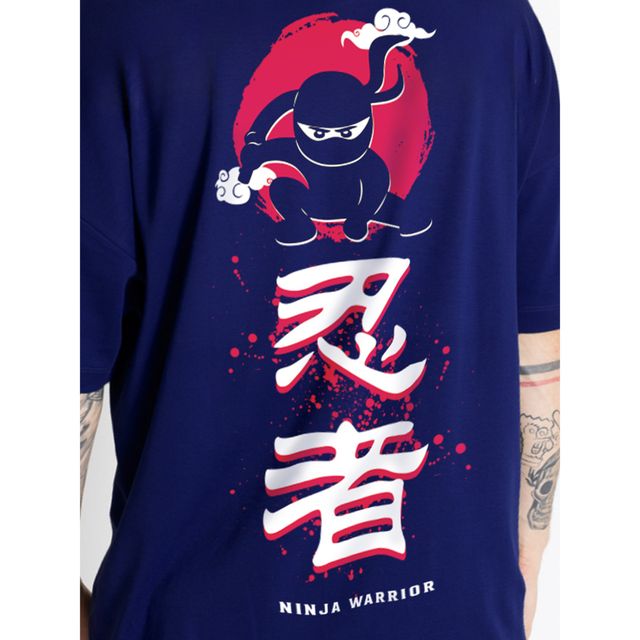 Buy De Tees Men's Oversize T-shirt | M-OST-NAVY-NINJA | Navy - S
