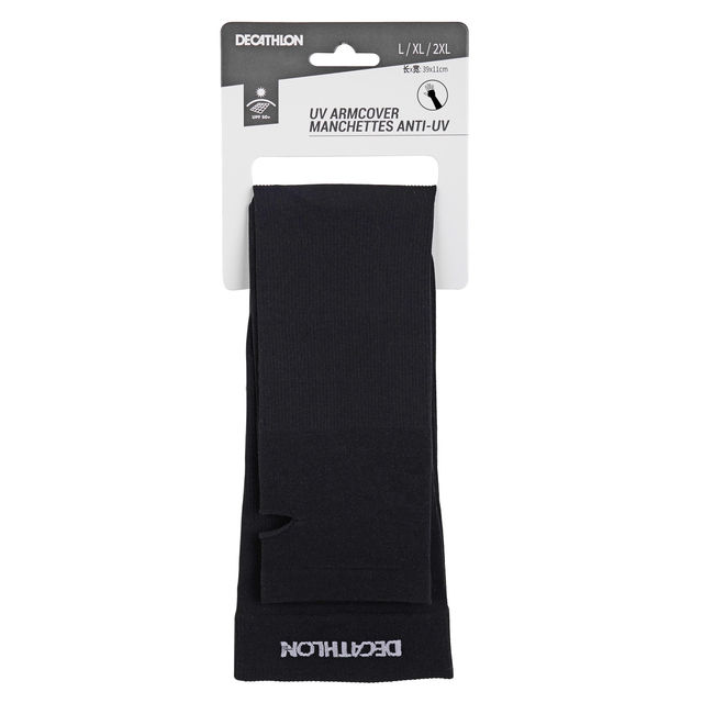 Kiprun By Decathlon | Black Uv Protected Arm & Hand Cover Sleeves, L/XL/2XL