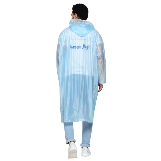 Fendo Ruby Poncho Unisex Waterproof Pvc Unisex Transparent Overcoat | Freesize Raincoat | Blue