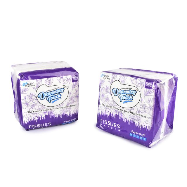 Charming Touch 1 Ply Super Soft Tissue Paper Napkin | Pack 1 | Pulls - 100