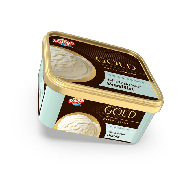 Scoops Madagascar Vanilla Gold Ice Cream Tub