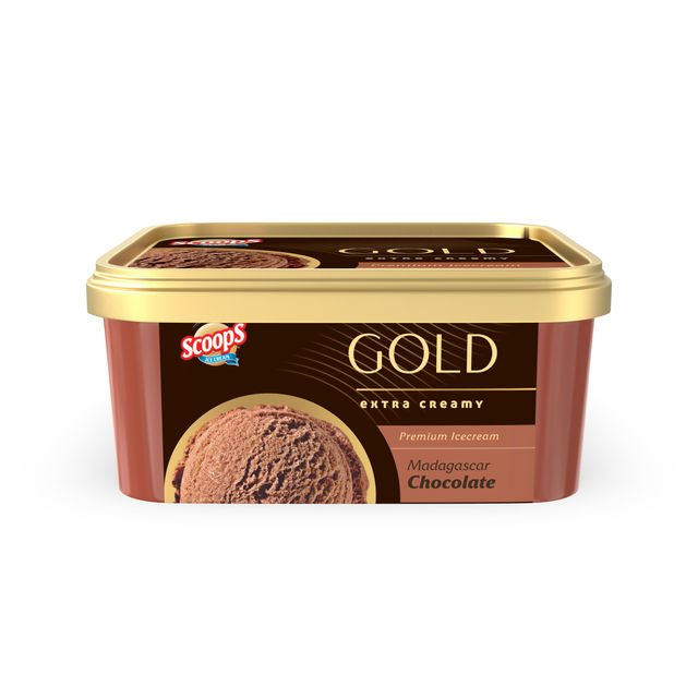 Scoops Madagascar Chocolate Gold Ice Cream Tub